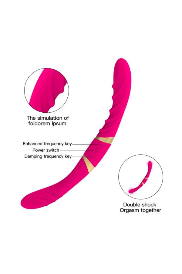 Mina Çift Taraflı Anal ve Vajina12 Mod Pembe Vibratör