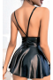 Serenk Sexshop Deri Görünümlü Seksi Elbise