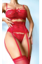 Serenk Sexshop Kırmızı Dantel Korseli Fantezi Jartiyer Takım