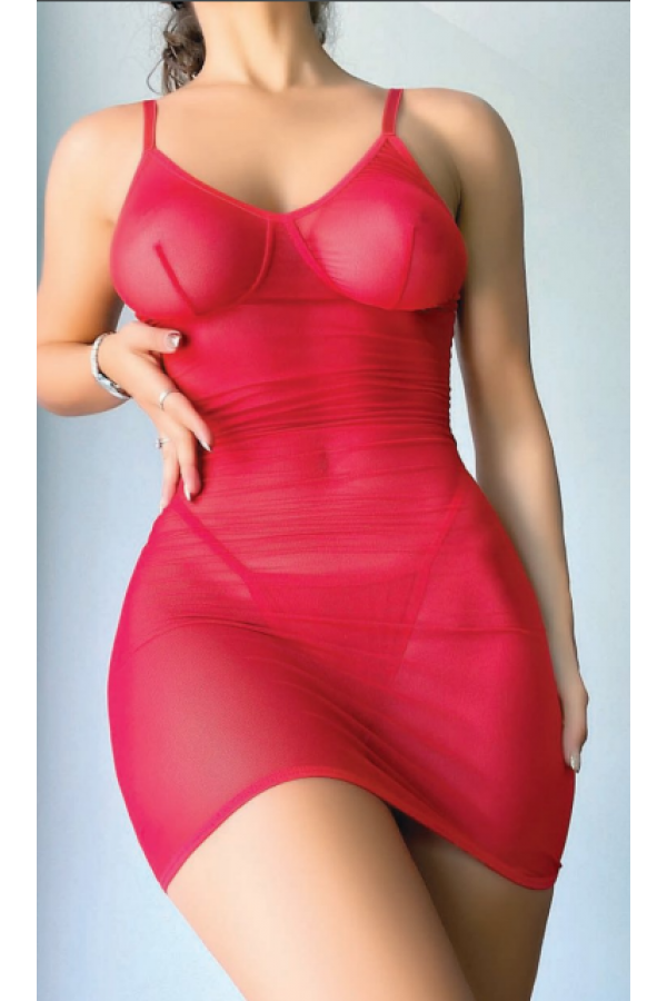 Serenk sexshop Fantezi Arkası Açık Kırmızı Seksi Elbise