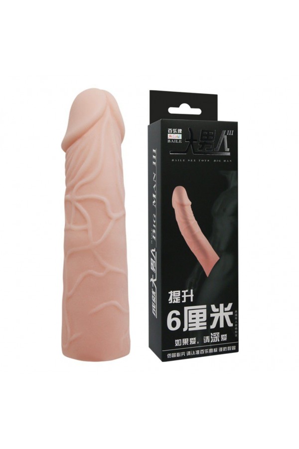 6cm Dolgulu Ekstra Uzun Penis Kılıfı Realistik Penis
