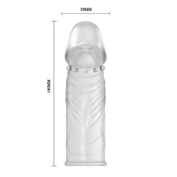 Sleeve Damarlı Uzatmalı Şeffaf Silikon Penis Kılıfı