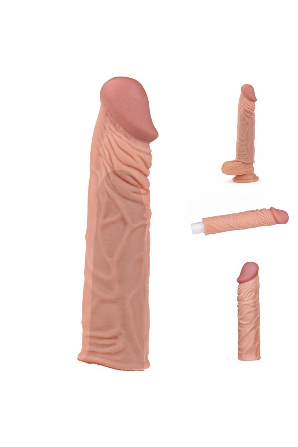 Realistik Et Dokulu 5cm Uzatmalı Penis Kılıfı