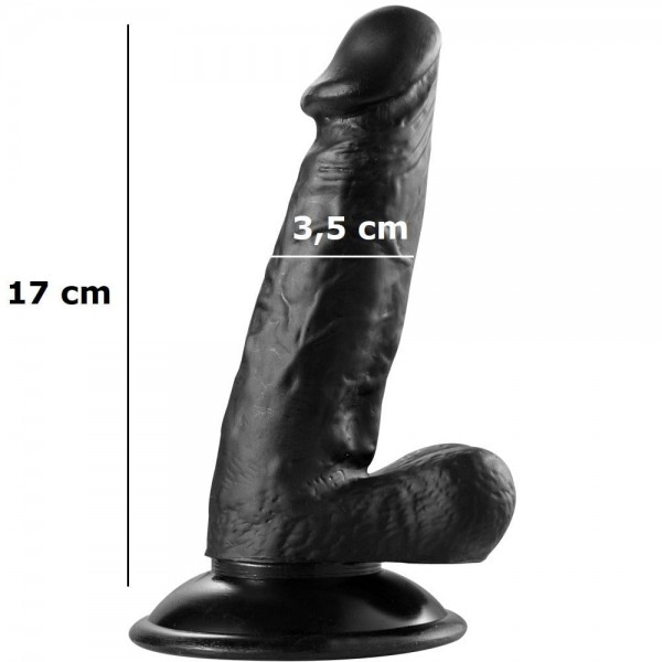 Serenk Sexshop  Siyah Realistik Vantuzlu Zenci Dildo Penis 17 cm