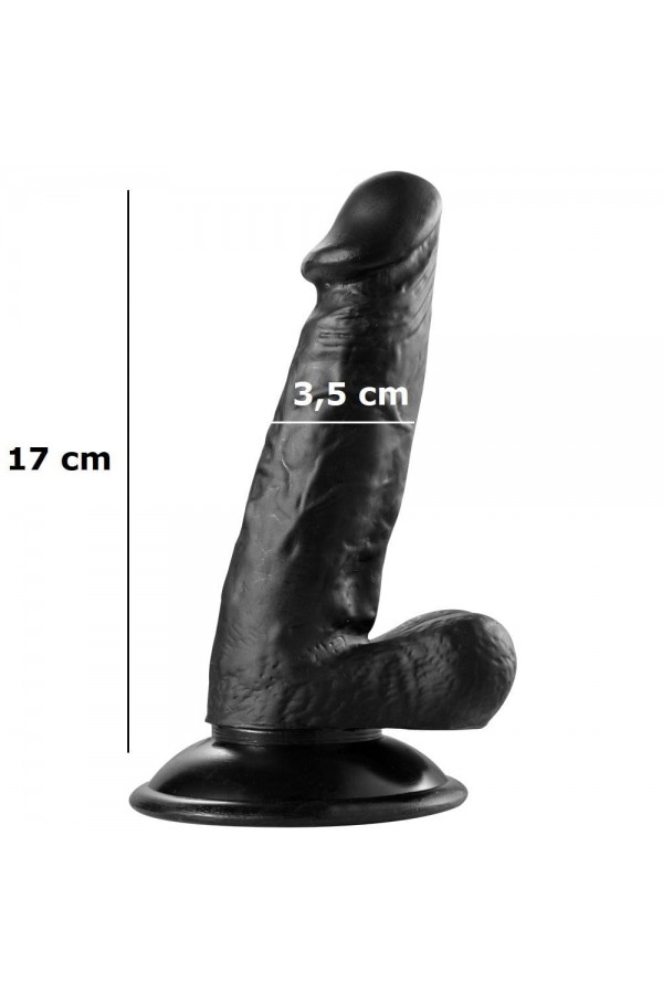 Serenk Sexshop  Siyah Realistik Vantuzlu Zenci Dildo Penis 17 cm