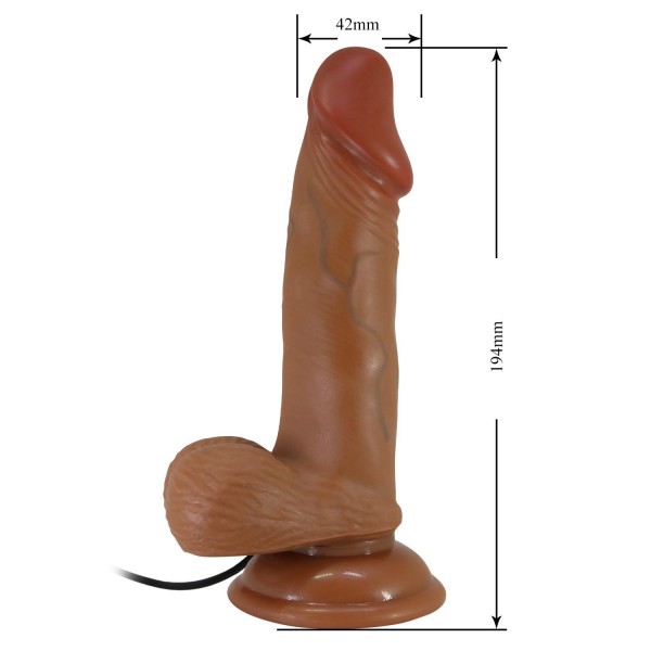 Serenk Sexshop Çift Katmanlı Gerçekçi Titreşimli Dildo Vibratör Penis  19,4 cm