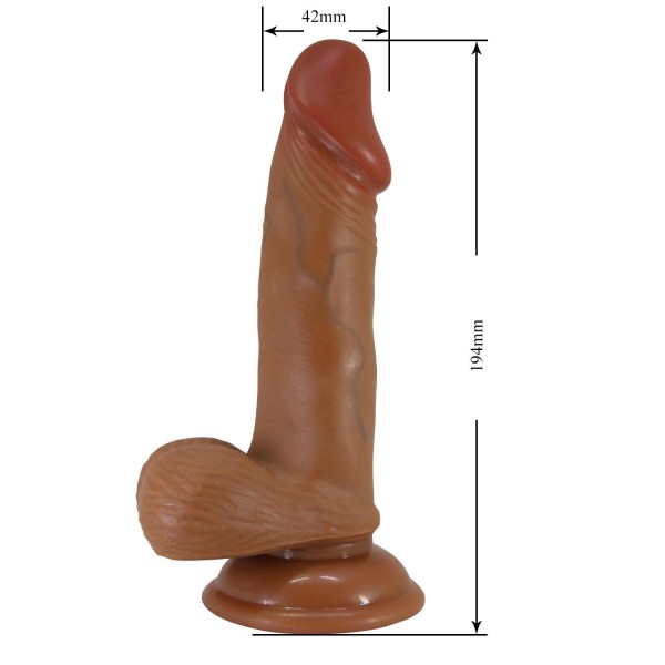 Serenk sexshop  Et Dokulu Gerçekçi Çift Katmanlı Silikon Melez Penis 19,4 cm