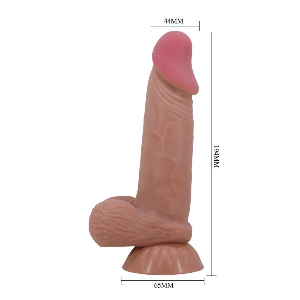 Serenk Sexshop Kıkırdak Yapılı Çift Katmanlı Gerçekçi Dildo Penis 19,4 cm