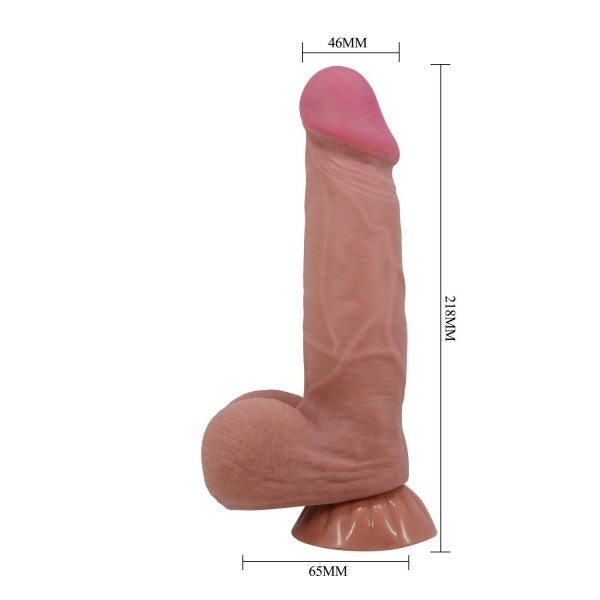 Serenk sexshop  Kıkırdak Yapılı Çift Katmanlı Melez Gerçekçi Dildo Penis 21,8 cm