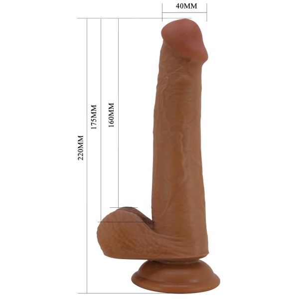 Serenk Sexshop Yeni Nesil Çift Katmanlı Realistik Vantuzlu Dildo Penis 22 cm