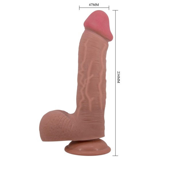 Serenk Sexshop Çift Katmanlı Gerçekçi Melez Dildo Penis 23,4 cm