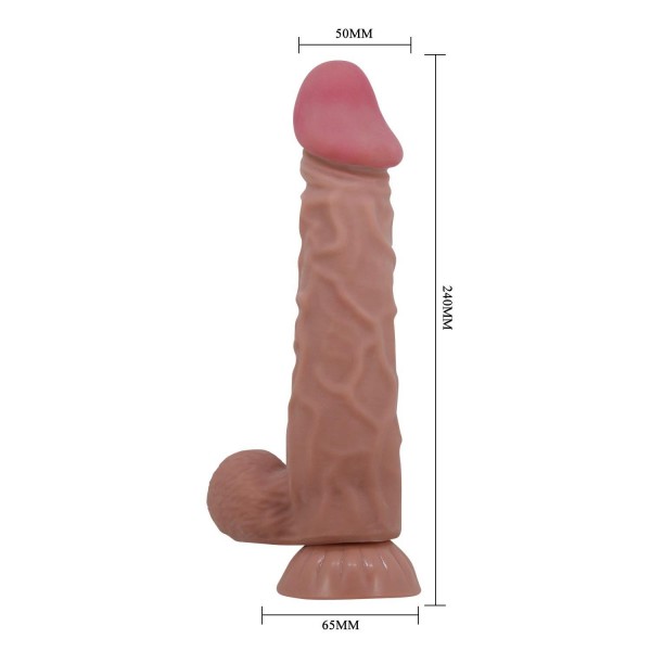 Serenk Sexshop Kıkırdak Yapılı Çift Katmanlı Melez Gerçekçi Dildo Penis 24 cm