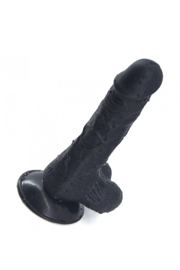 19 cm Süper Vakumlu Tabanlı Dildo Siyah