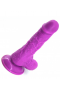 19 cm Süper Vakumlu Tabanlı Dildo Mor