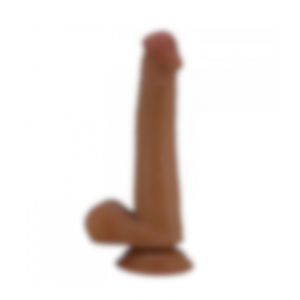 Serenk Sexshop Yeni Nesil Çift Katmanlı Realistik Vantuzlu Dildo Penis 22 cm