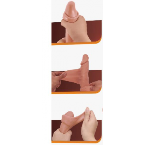 Serenk Sexshop Kıkırdak Yapılı Çift Katmanlı Gerçekçi Dildo Penis 19,4 cm