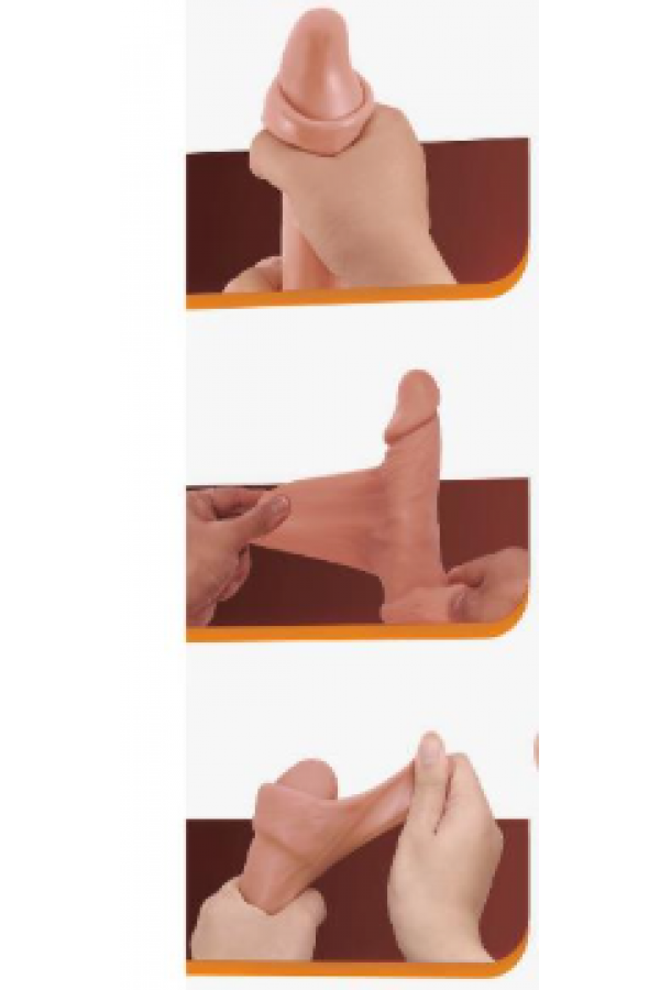 Serenk Sexshop Kıkırdak Yapılı Çift Katmanlı Gerçekçi Dildo Penis 19,4 cm