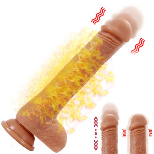 Kablosuz uzaktan Kumandalı itme gerçekçi yapay Penis vibratör katmanlı silikon süper büyük ısıtma Penis