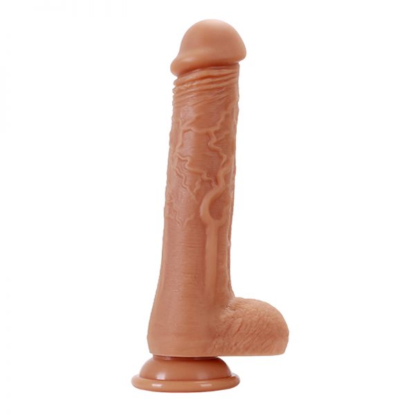  Oynar Başlı Ve Gidip Gelmeli Dildo 21 Cm Yumuşak Dokulu Titreşimli