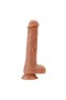  Oynar Başlı Ve Gidip Gelmeli Dildo 21 Cm Yumuşak Dokulu Titreşimli