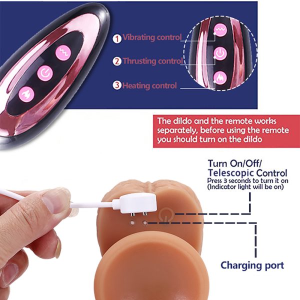 21 Cm Yumuşak Dokulu Titreşimli Oynar Başlı Ve Gidip Gelmeli Dildo