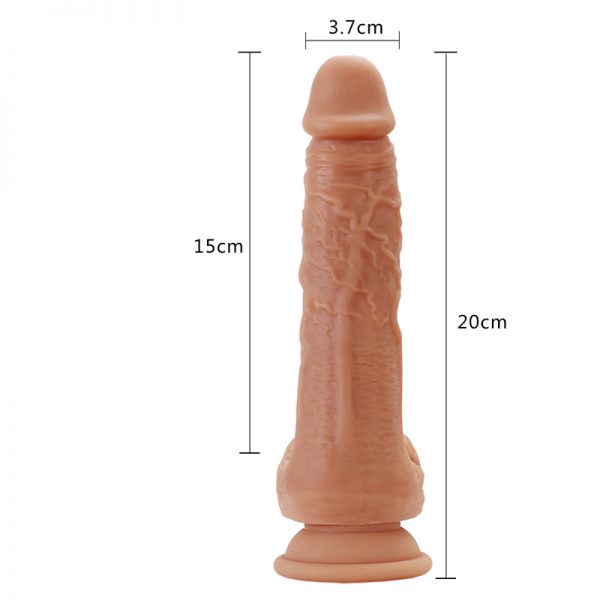 21 Cm Yumuşak Dokulu Titreşimli Oynar Başlı Ve Gidip Gelmeli Dildo
