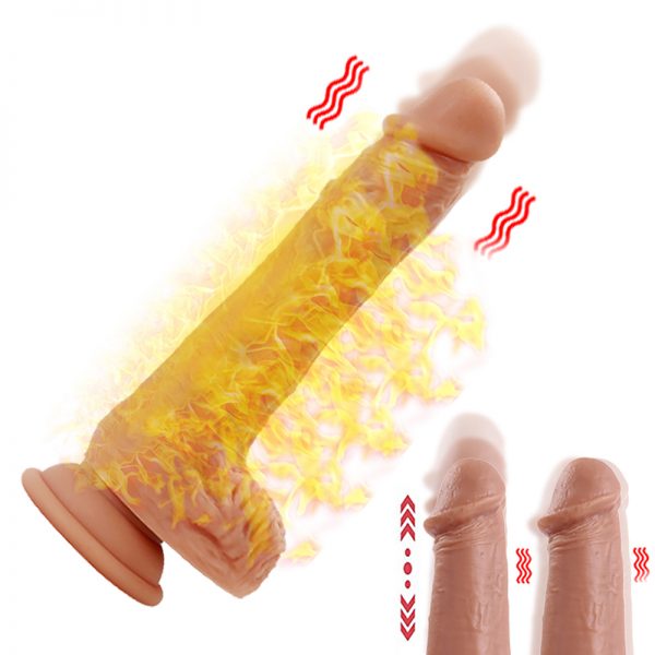 21 Cm Yumuşak Dokulu Titreşimli Oynar Başlı Ve Gidip Gelmeli Dildo