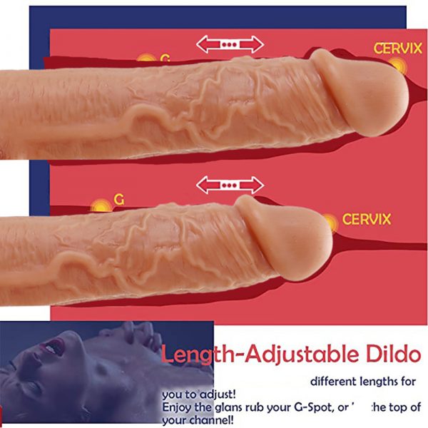 21 Cm Yumuşak Dokulu Titreşimli Oynar Başlı Ve Gidip Gelmeli Dildo