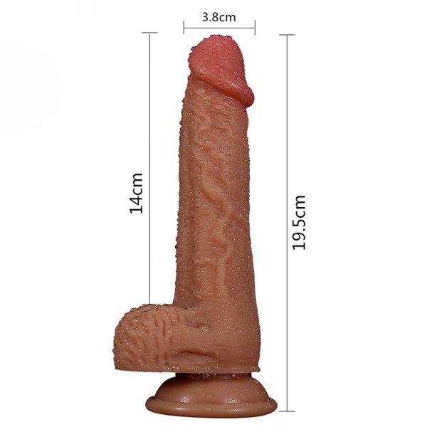 Damarlı Cock Serisi Ultra Yumuşak Dönebilen ve Isınabilen 20 Cm Titreşimli Penis