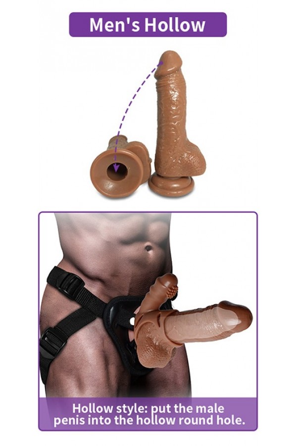 Gerçekçi Ten İçi Boş Kemerli Penis Dokusunda Kahverengi Et Renginde Yumuşak 