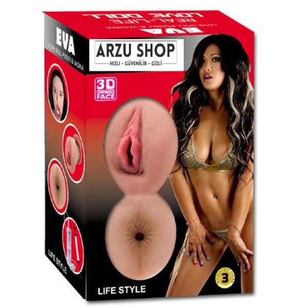 Siyah Saçlı ve Titreşimli Realistik Şişme Bebek Kadın