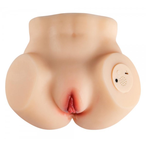 Gerçek Anal ve Vajinal Girişli Kalça Mastürbatör Şarjlı Sesli Titreşimli