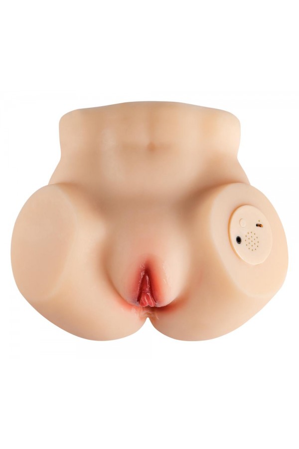 Gerçek Anal ve Vajinal Girişli Kalça Mastürbatör Şarjlı Sesli Titreşimli