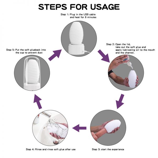 Isıtma Tabanlı Spiral Cep Vajina Stroker Şarjlı