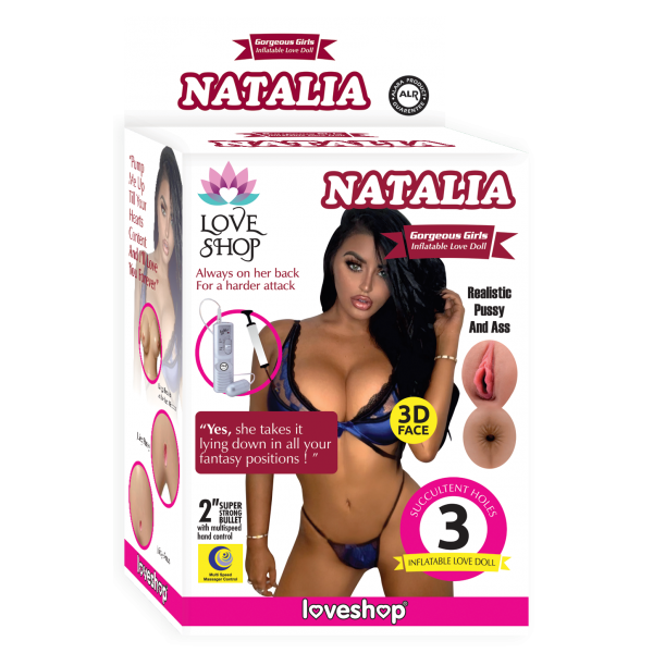 NATALİA REALİSTİK  Siyah Saçlı ve Titreşimli Realistik Şişme Bebek Kadın