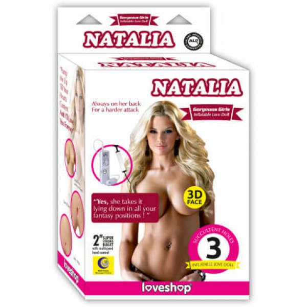 Natalia Realistik Sarı Saçlı Realistic Vajina ve Anüslü Titreşimli Şişme Bebek