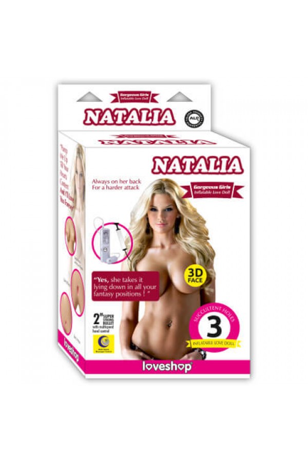 Natalia Realistik Sarı Saçlı Realistic Vajina ve Anüslü Titreşimli Şişme Bebek