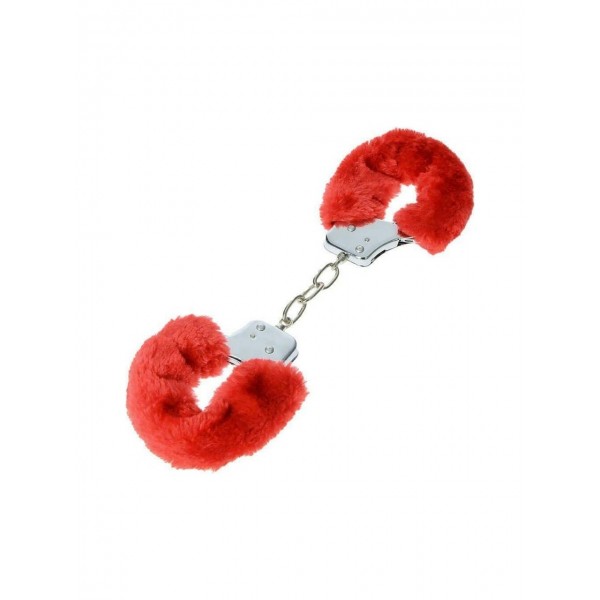  Fetiş Fantezi Kırmızı Peluşlu Metal Kelepçe