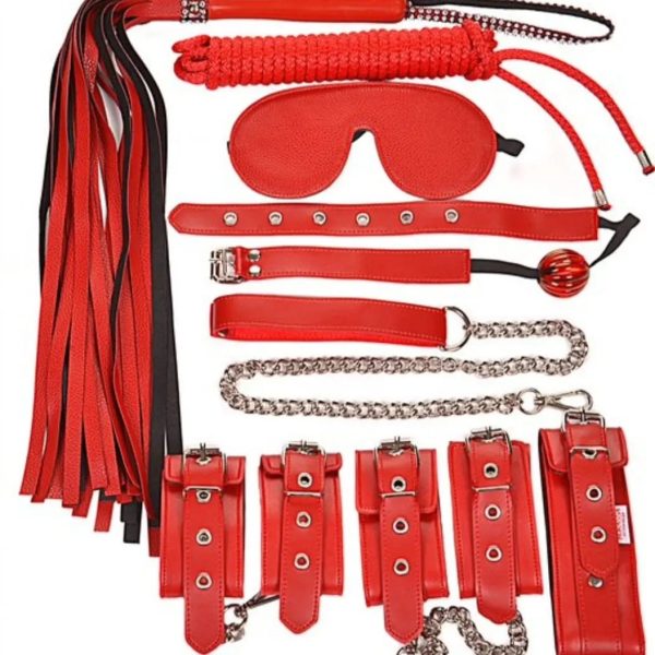 FETISH 7 Parça  Fantezi Pozisyon Full Set Kırmızı