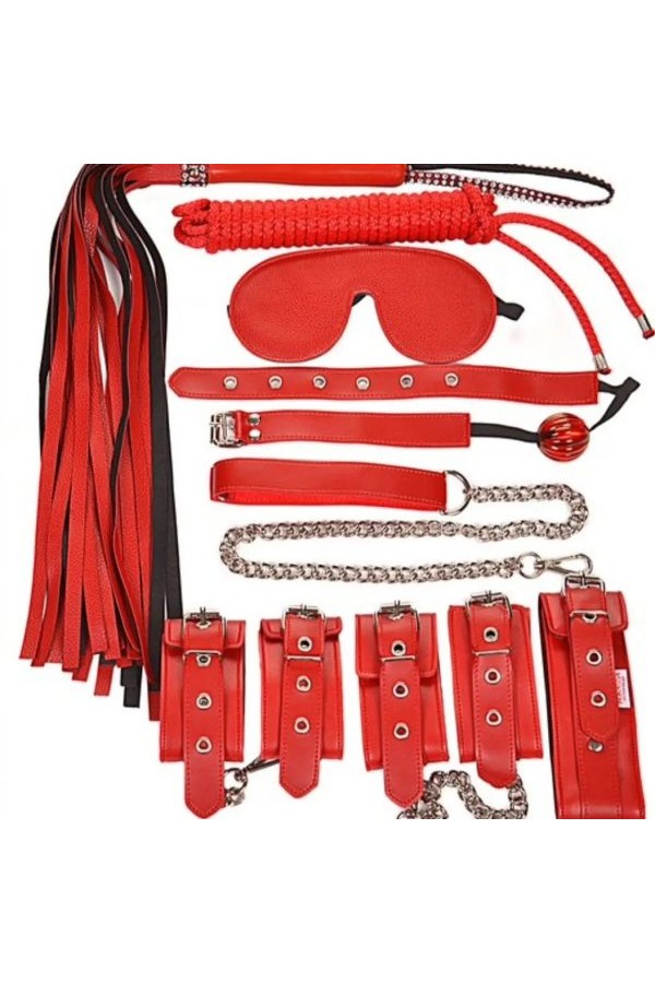 FETISH 7 Parça  Fantezi Pozisyon Full Set Kırmızı